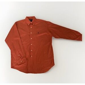 Ralph Lauren Blake Classic-Fit Orange Grid Check Cotton Long-Sleeved Shirt N